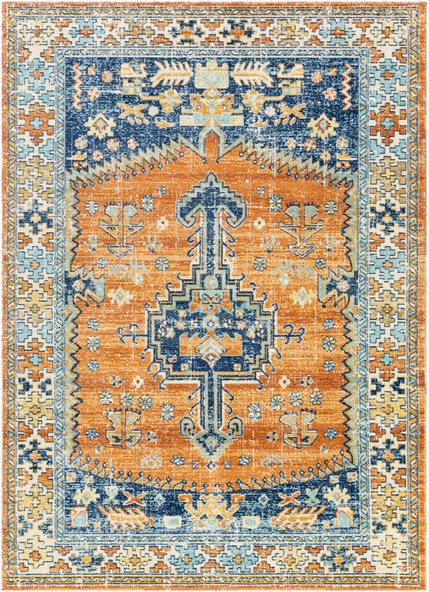 Alfombra tejida a máquina para interior y exterior Bodrum BDM-2310 de 2,7 x 3,6 m