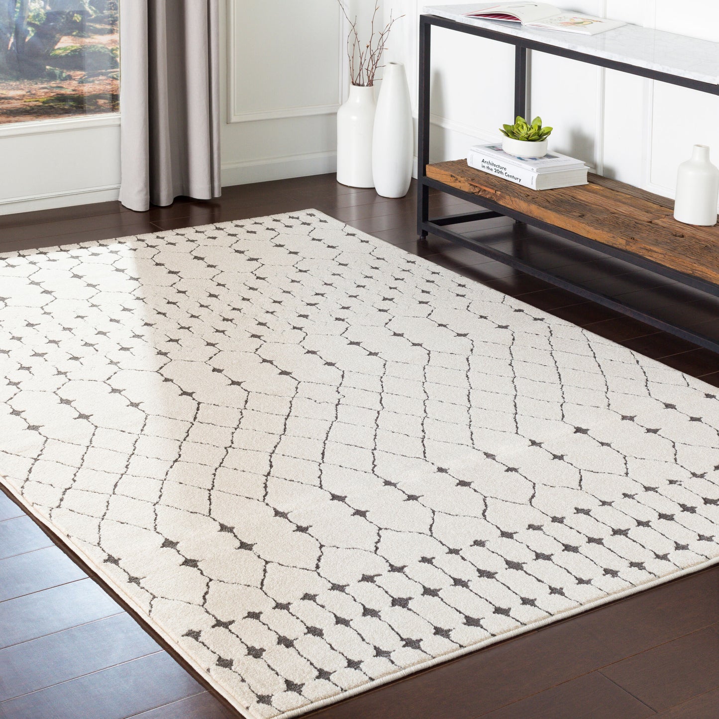 Bahar BHR-2312 6ft Square Machine Woven Area Rug