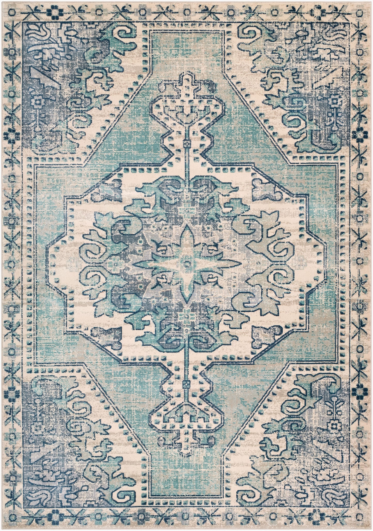 Alfombra decorativa tejida a máquina Bohemian BOM-2301 de 90 x 150 cm