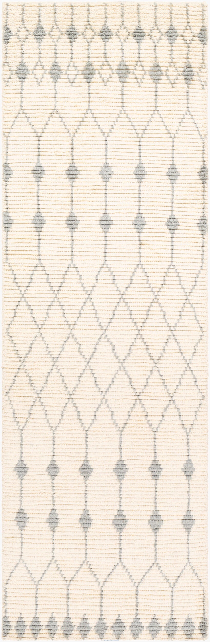 Beni Ourain BON-2300 8ft Runner Handmade Wool Runner Rug