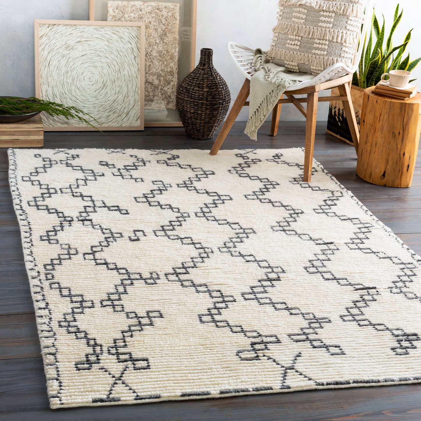 Beni Ourain BON-2301 8' x 10' Handmade Wool Area Rug