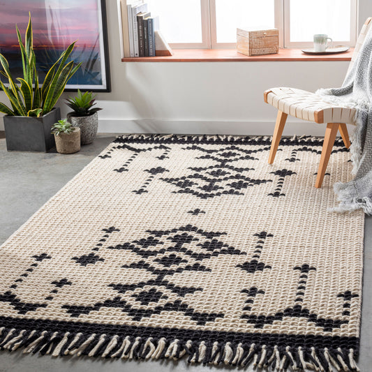Beni Ourain BON-2302 2' x 3' Handmade Wool Accent Rug