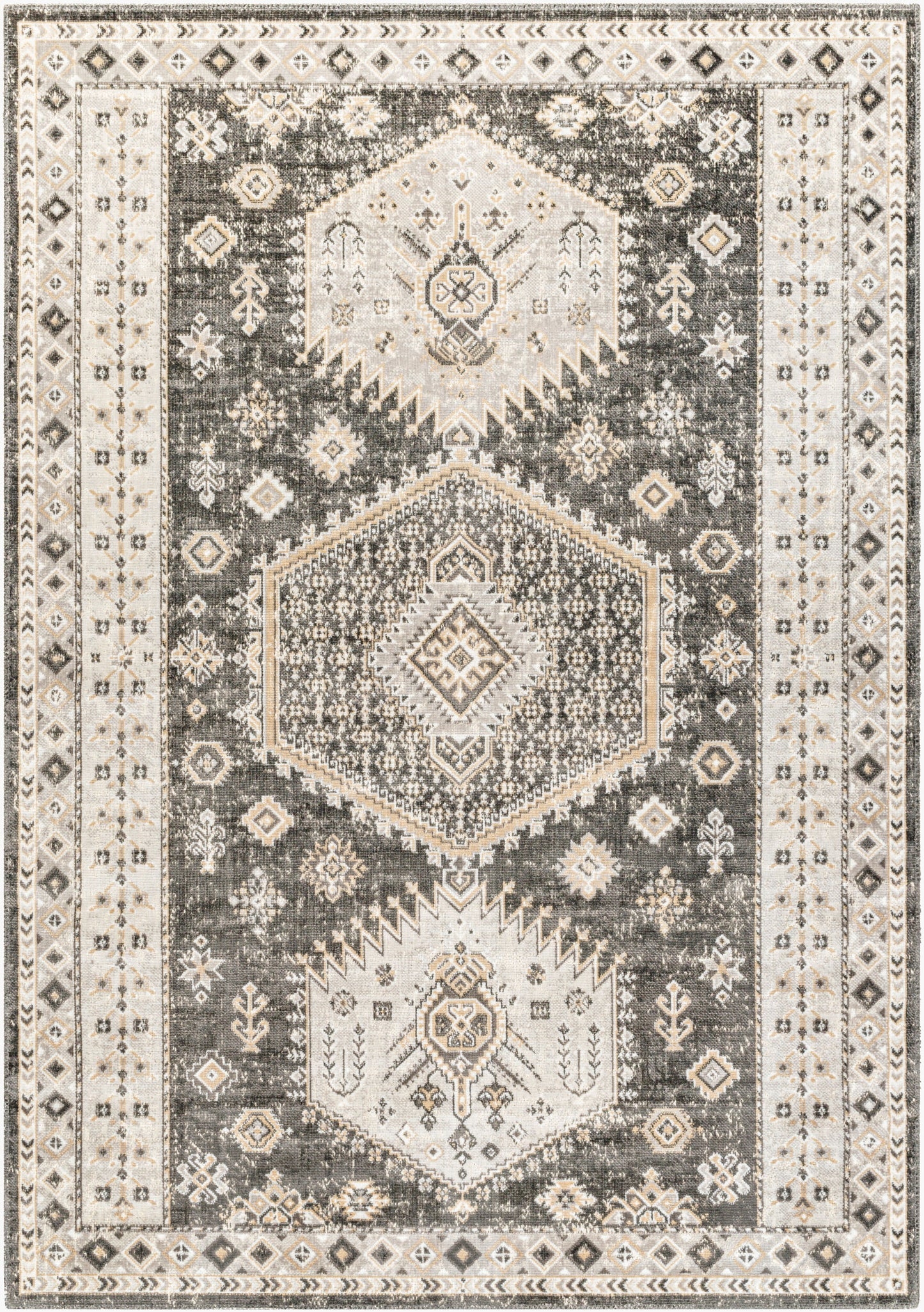 Alfombra decorativa tejida a máquina Basel BOS-2303 de 2' x 3'