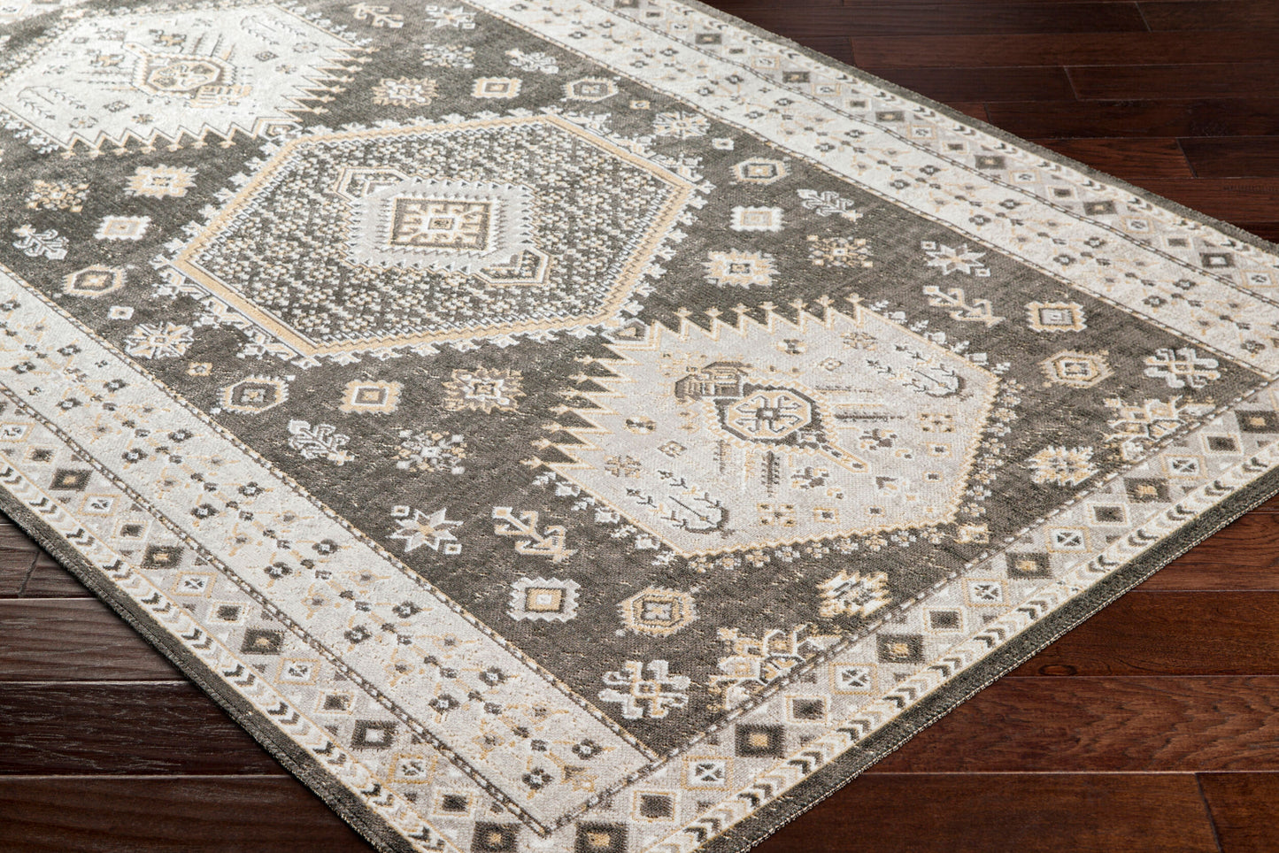 Alfombra decorativa tejida a máquina Basel BOS-2303 de 2' x 3'