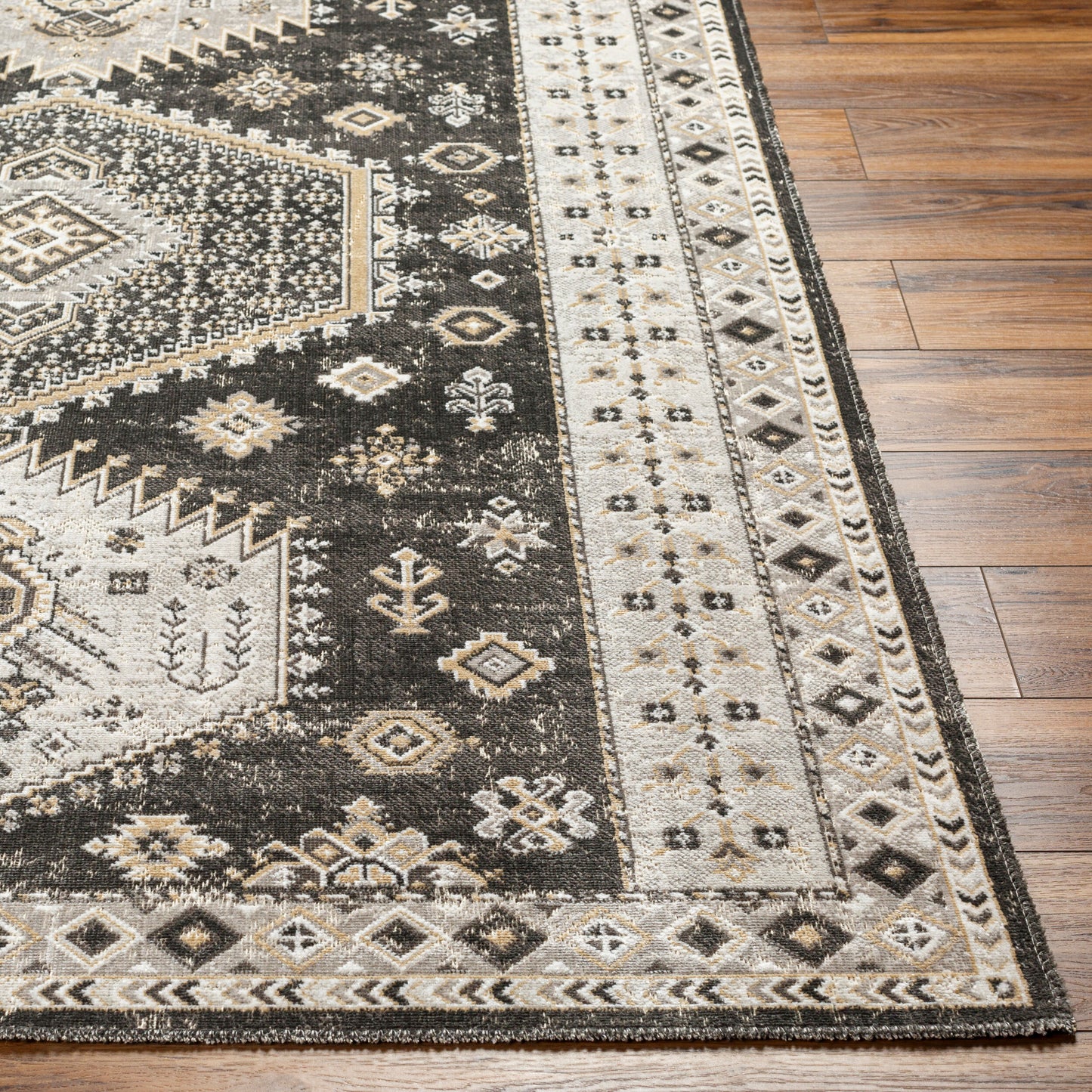 Alfombra decorativa tejida a máquina Basel BOS-2303 de 2' x 3'