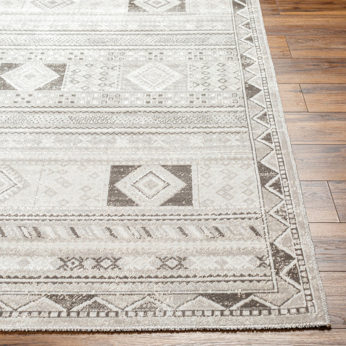 Alfombra decorativa tejida a máquina Basel BOS-2304 de 2' x 3'