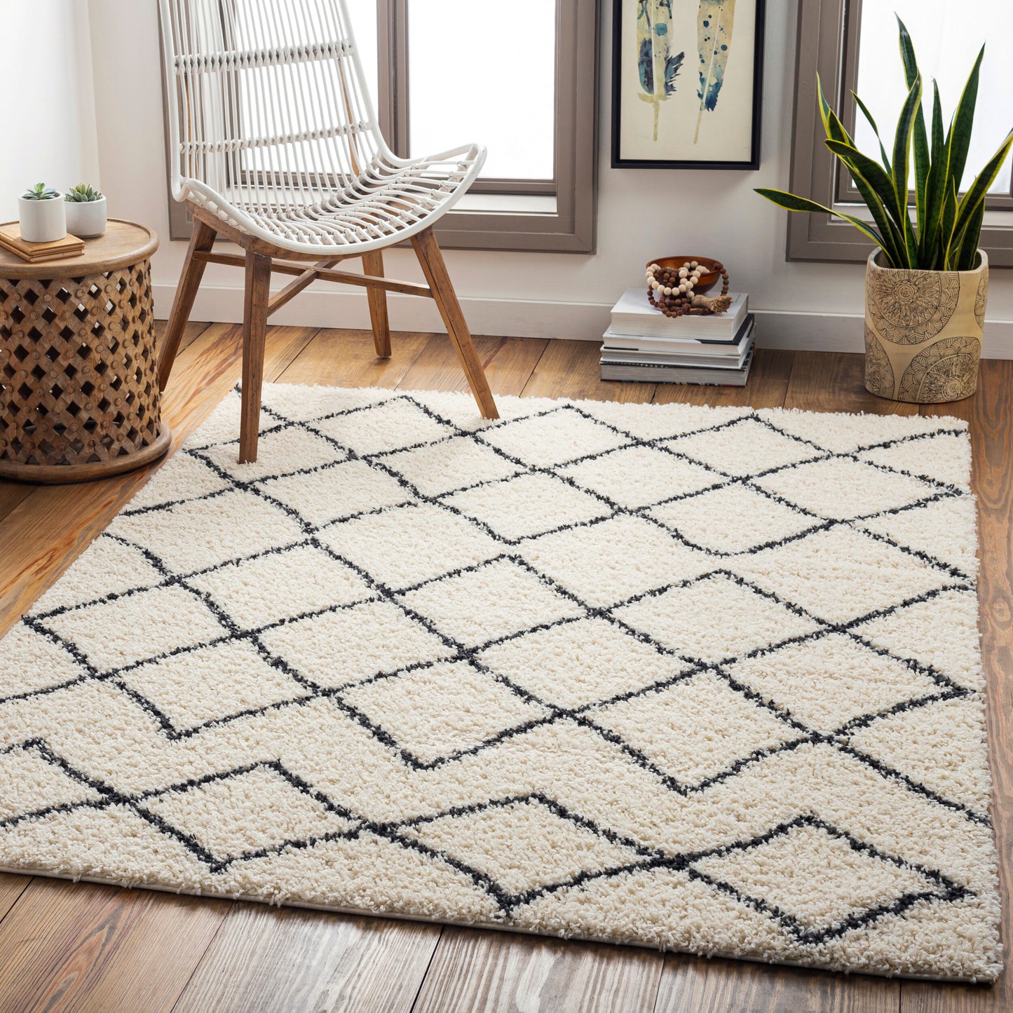 Beni Shag BSH-2301 Alfombra tejida a máquina de 5' x 7'