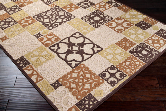 Alfombra decorativa tejida a máquina Basilica BSL-7103 de 2' x 3'