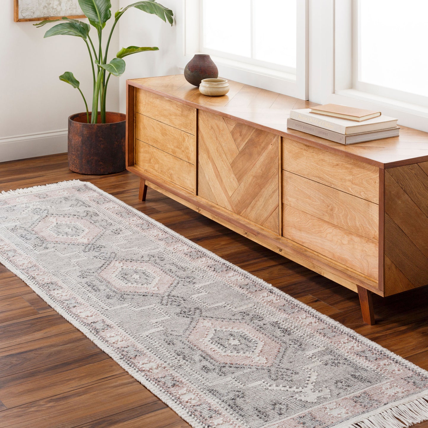 Bursa BUR-2304 8ft Runner Handmade Recyled Runner Rug