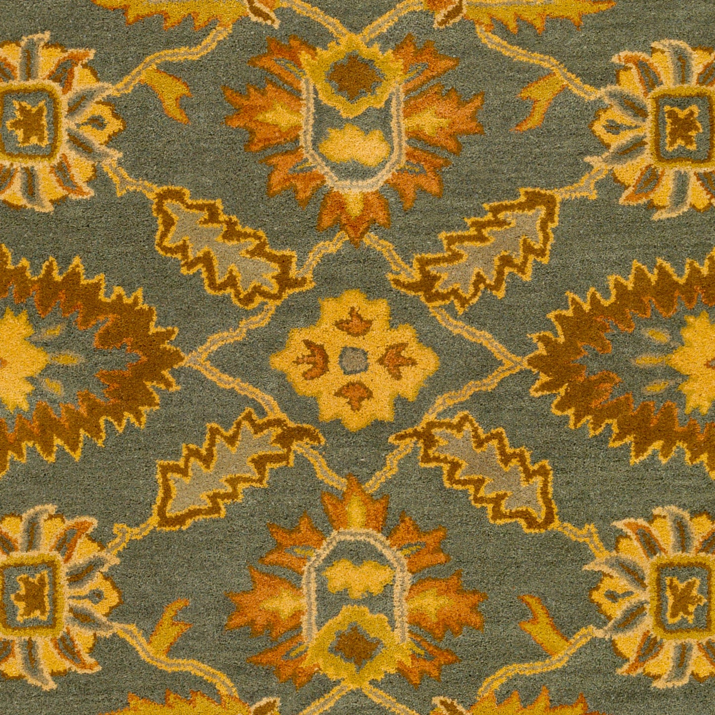 Alfombra decorativa de lana hecha a mano Caesar CAE-1186 de 2' x 4' con diseño de hogar