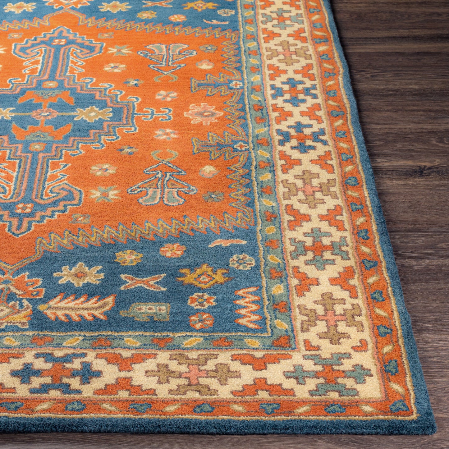 Alfombra decorativa de lana hecha a mano Caesar CAE-1222 de 2' x 3'