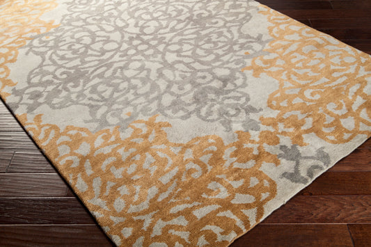 Alfombra decorativa de lana hecha a mano Caspian CAS-9914 de 2' x 3'