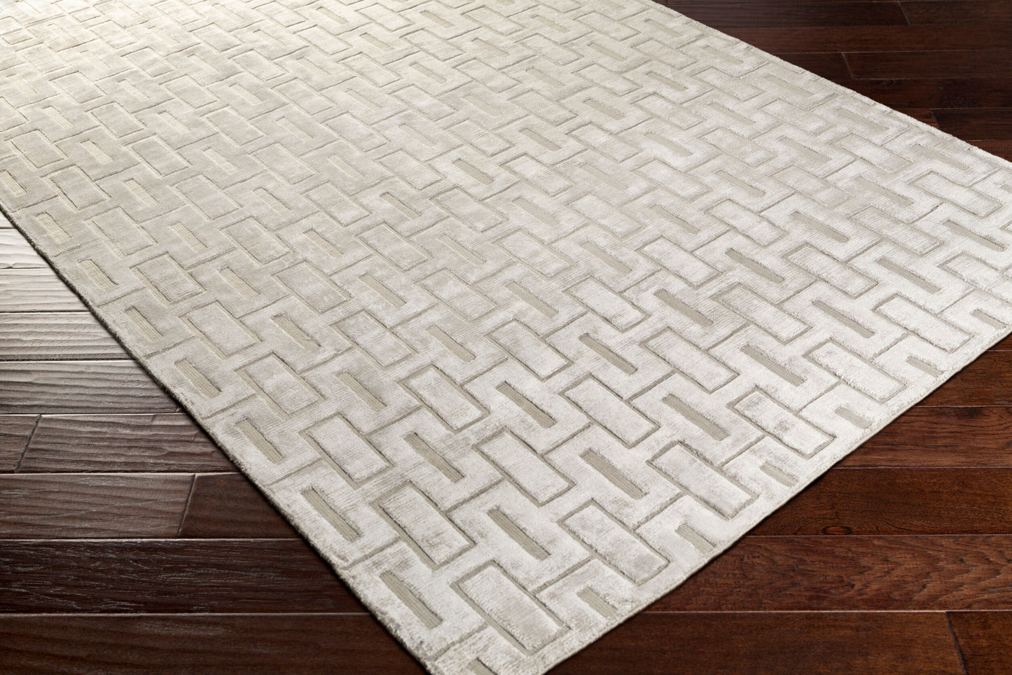 Castlebury CBY-7009 2' x 3' Handmade Faux Silk Accent Rug