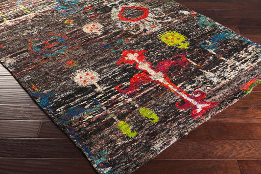 Alfombra reciclada hecha a mano Chocho CHO-9000 de 1,52 m x 2,44 m