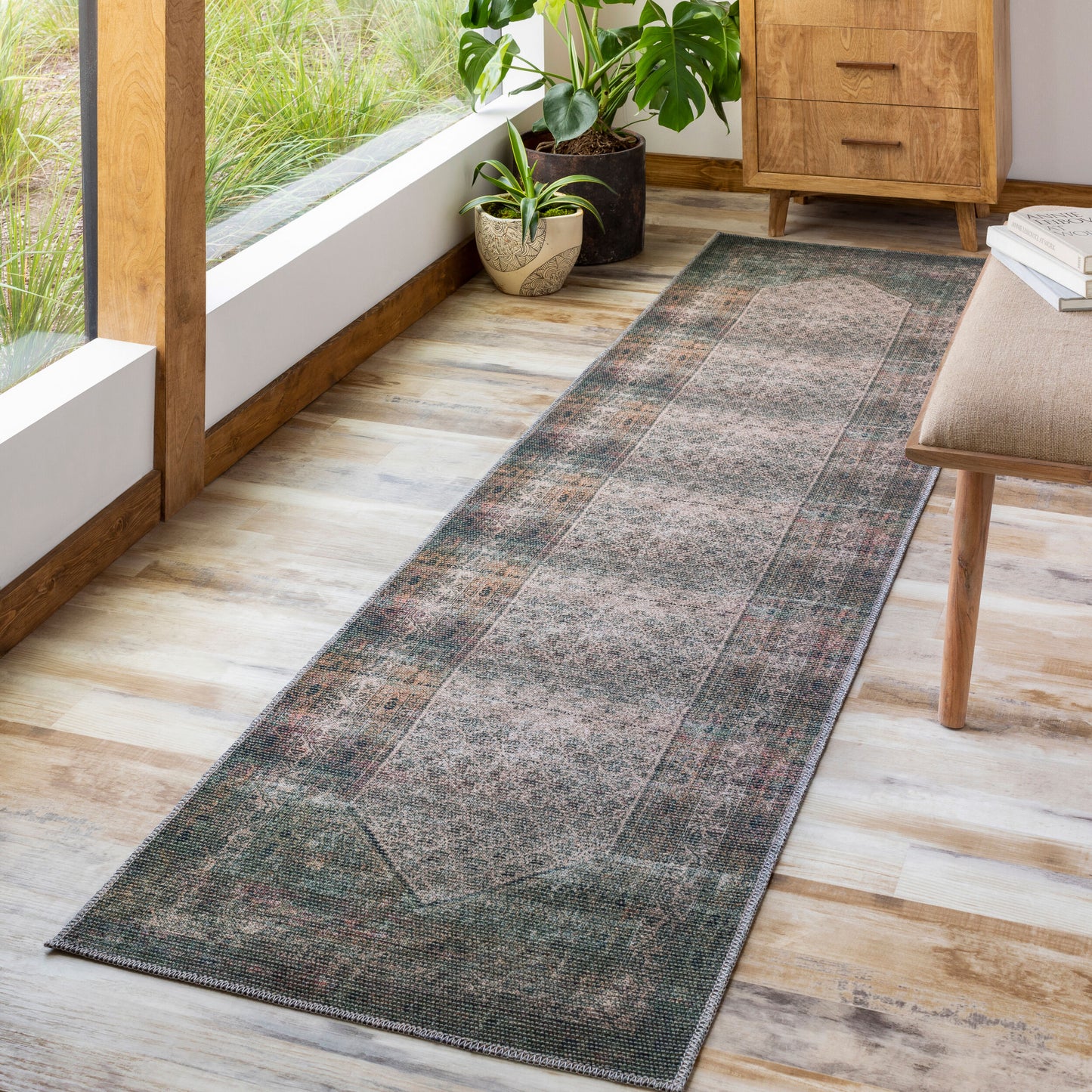 Colin CLN-2311 7ft Runner Machine Woven Washable Runner Rug