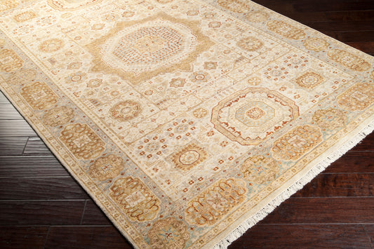 Alfombra de lana hecha a mano Cambridge CMB-8001 de 1,52 m x 2,74 m