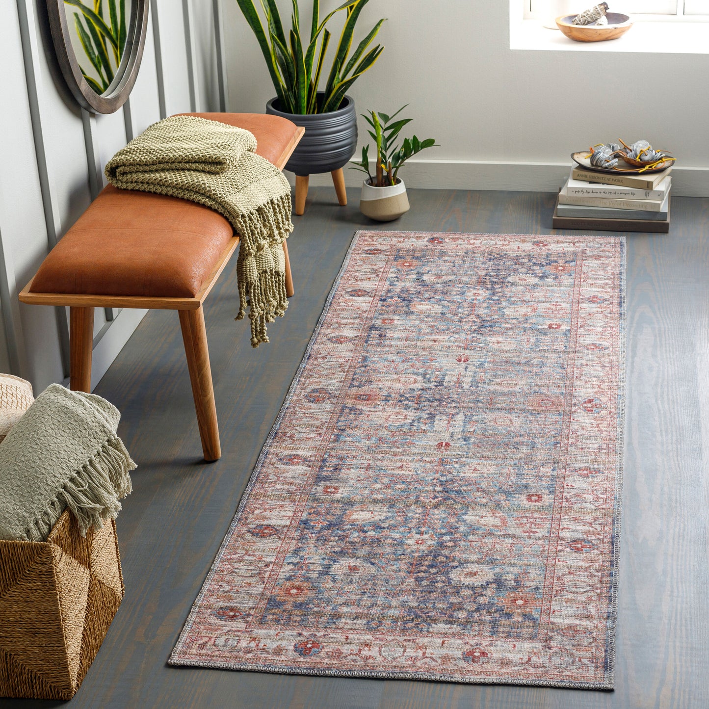 Cobb COB-2305 12ft Runner Machine Woven Washable Runner Rug