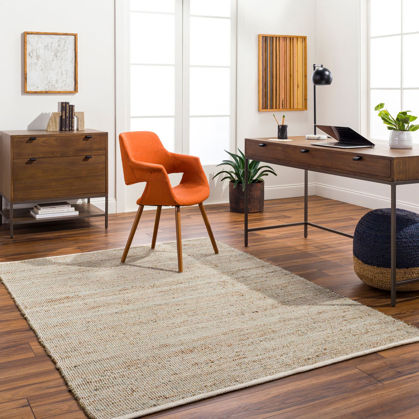 Demi DEM-2301 2' x 3' Handmade Jute Accent Rug