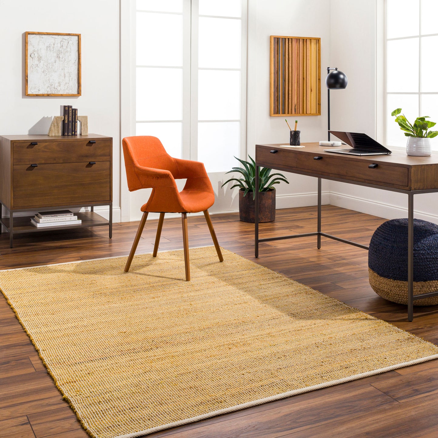 Demi DEM-2302 2' x 3' Handmade Jute Accent Rug