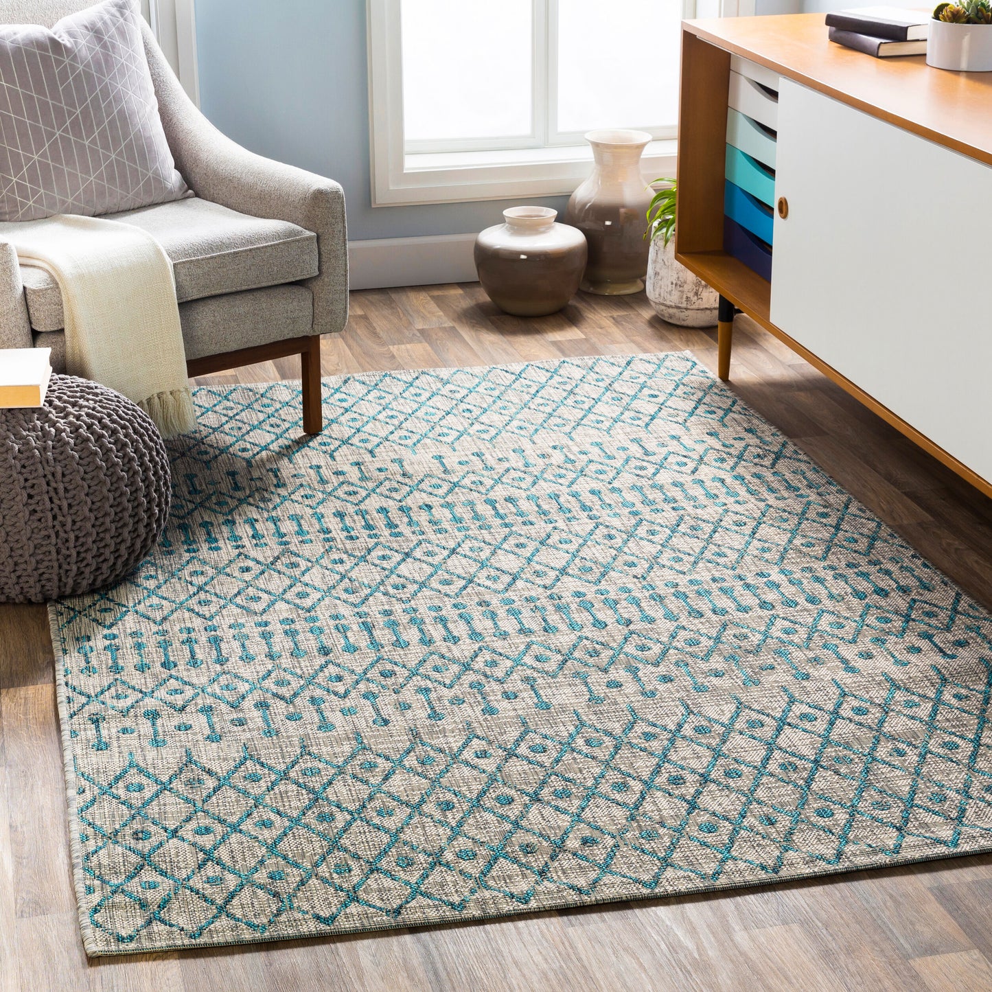 Eagean EAG-2333 2' x 3' Machine Woven Indoor/Outdoor Accent Rug
