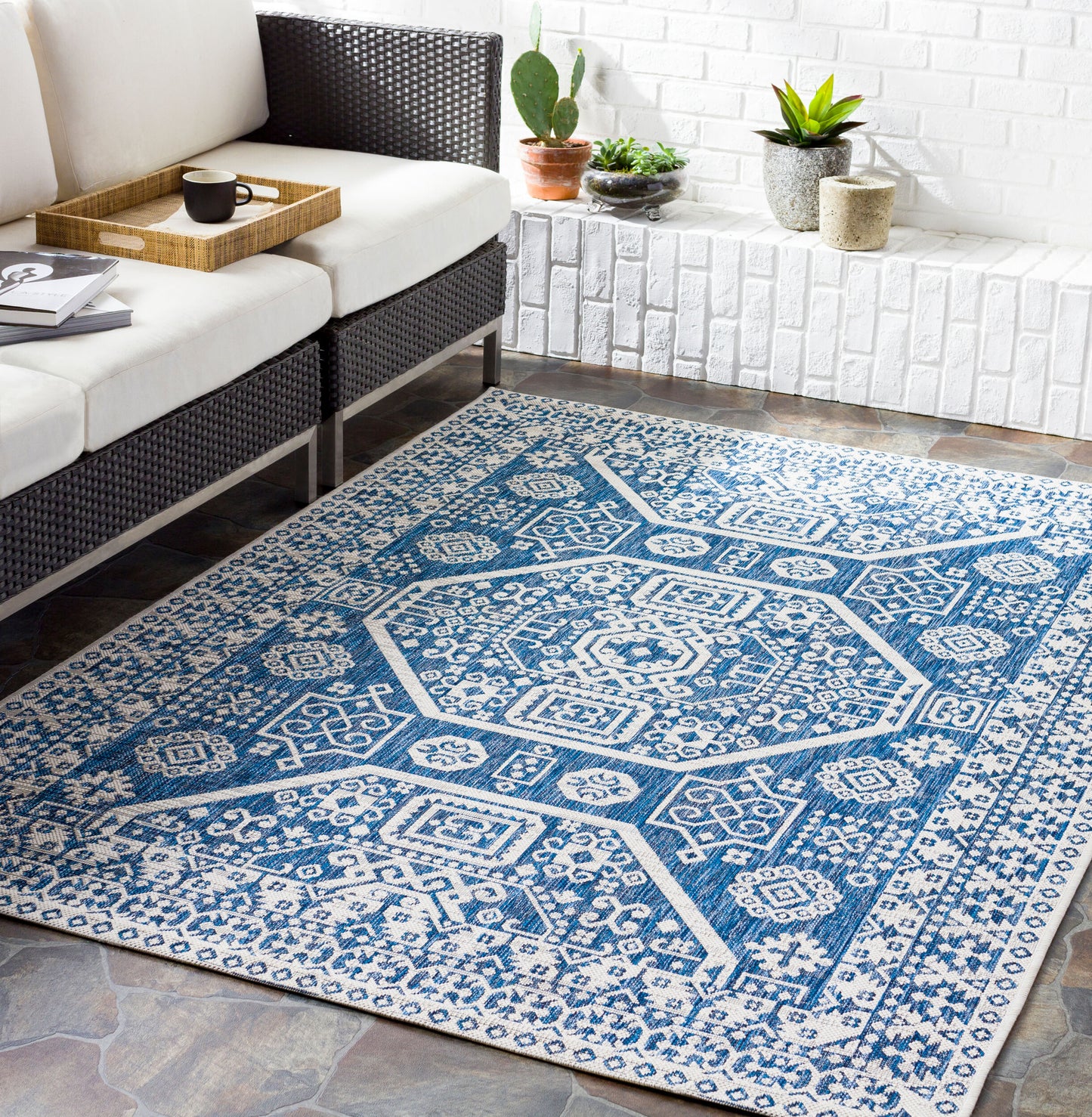 Eagean EAG-2358 12ft Runner Machine Woven Indoor/Outdoor Runner Rug