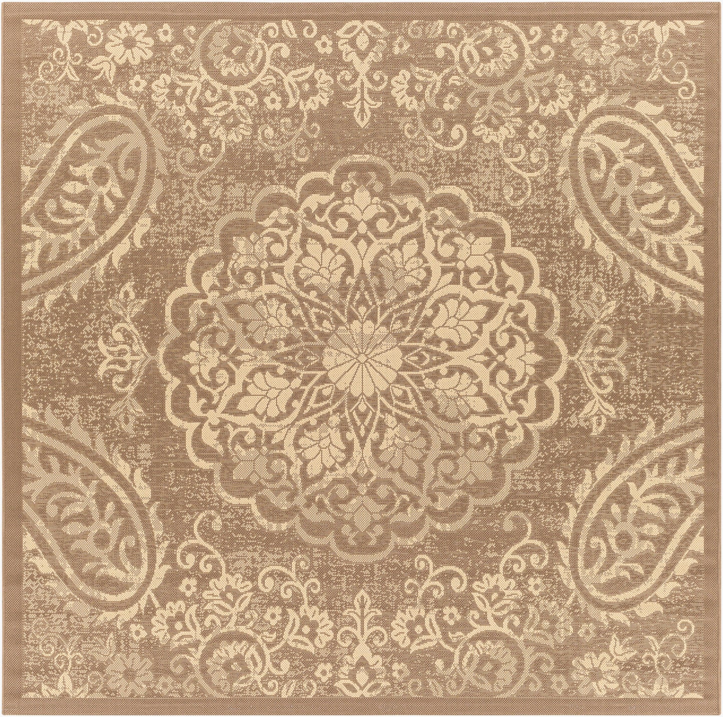 Eagean EAG-2362 6ft Square Machine Woven Indoor/Outdoor Area Rug