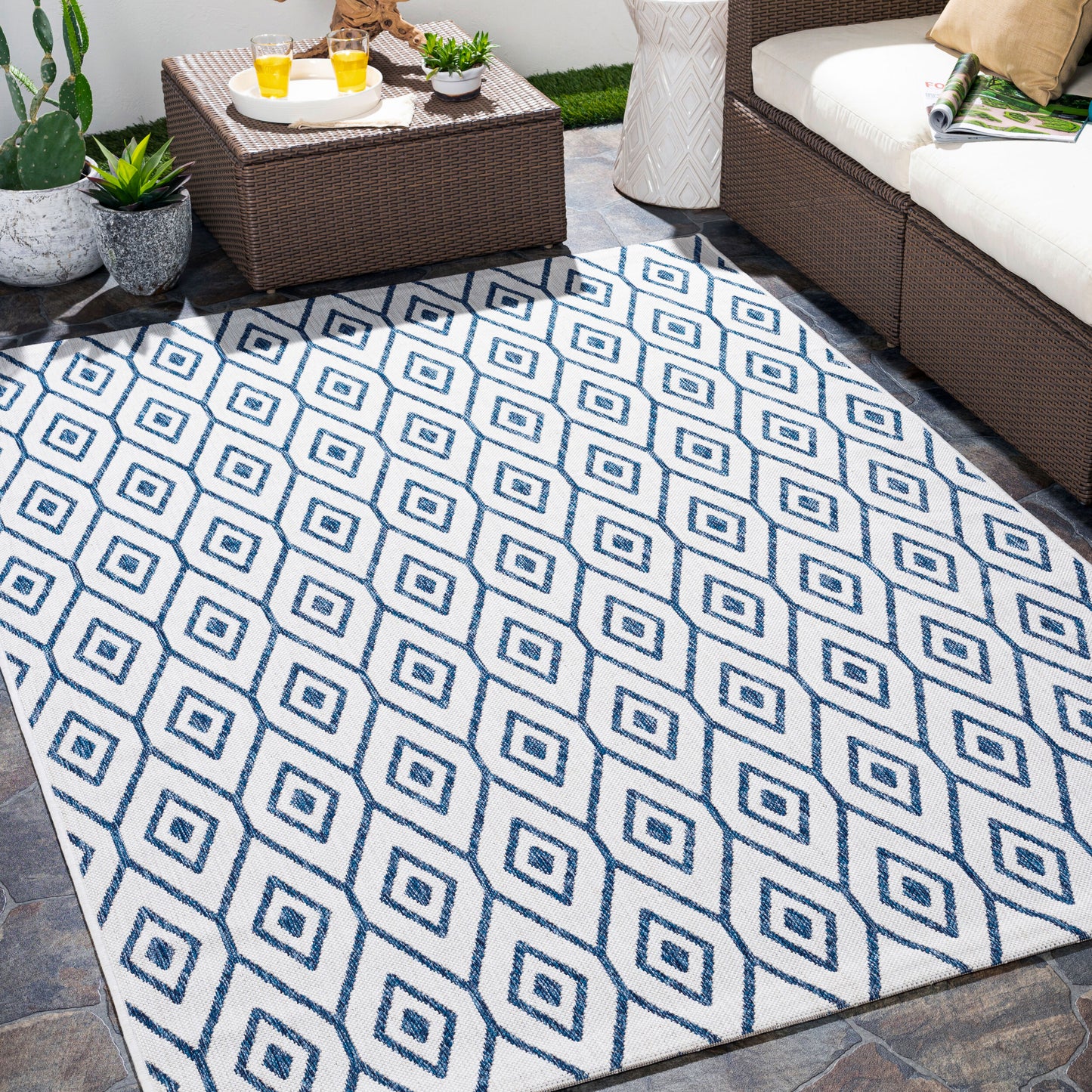 Eagean EAG-2391 2' x 3' Machine Woven Indoor/Outdoor Accent Rug
