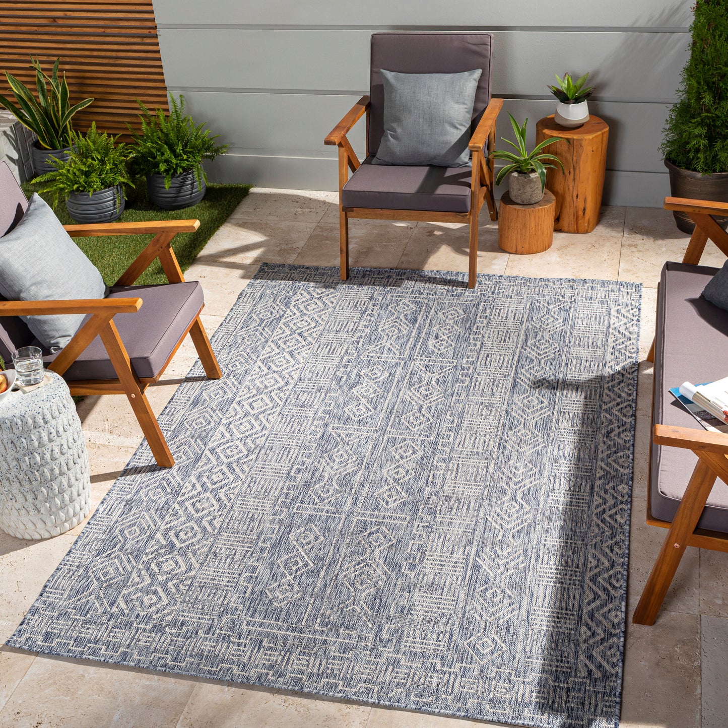 Eagean EAG-2413 9' x 12' Machine Woven Indoor/Outdoor Area Rug