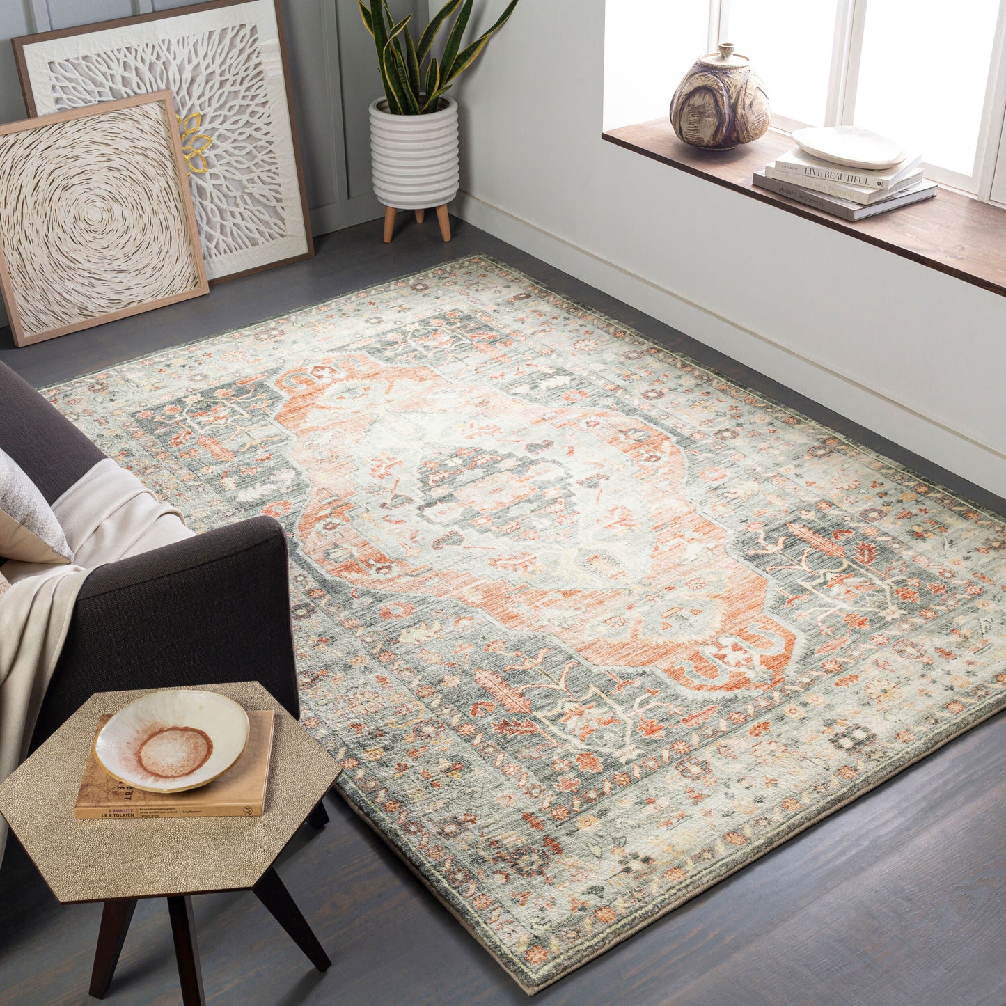 Erin ERN-2306 8' x 9' Machine Woven Area Rug