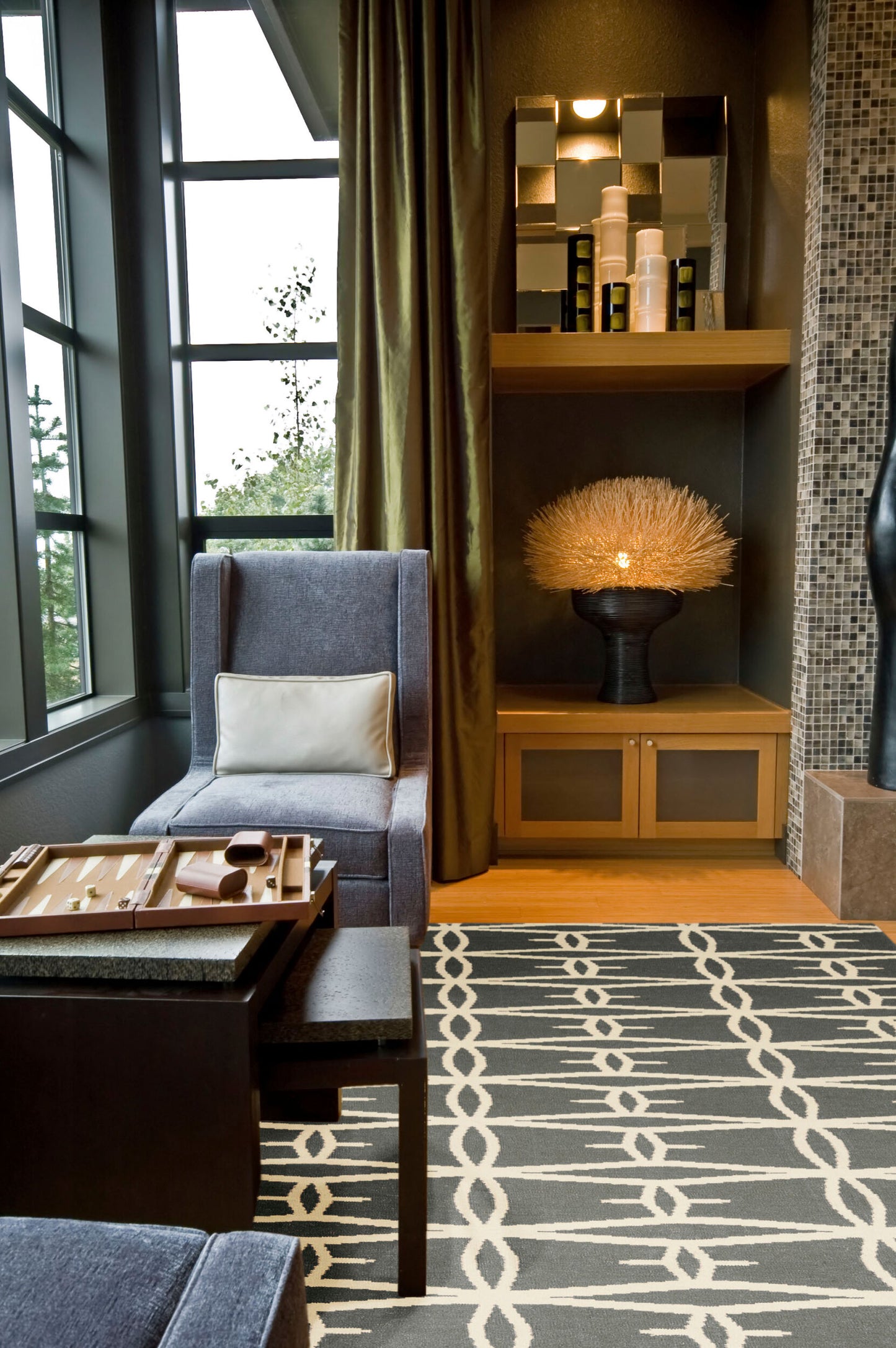 Fallon FAL-1027 8ft Round Handmade Wool Area Rug