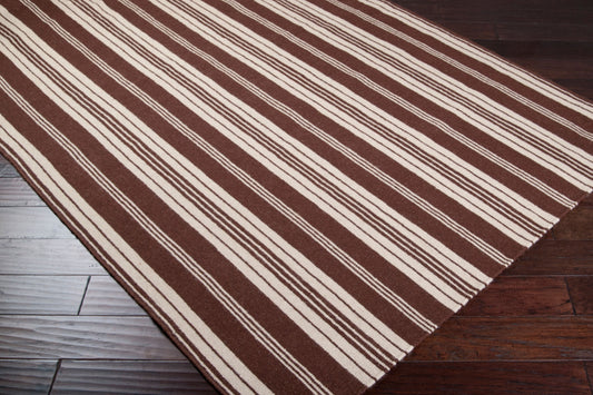 Farmhouse Stripes FAR-7004 3' x 5' Handmade Wool Accent Rug