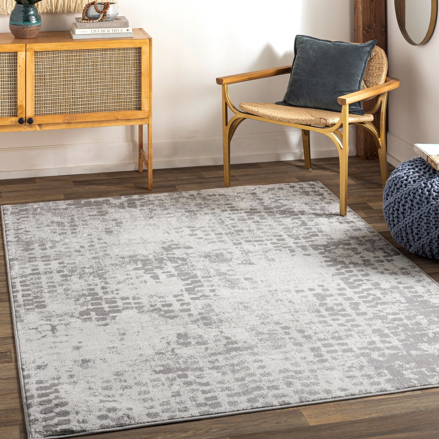 Floransa FSA-2344 5' x 7' Machine Woven Area Rug