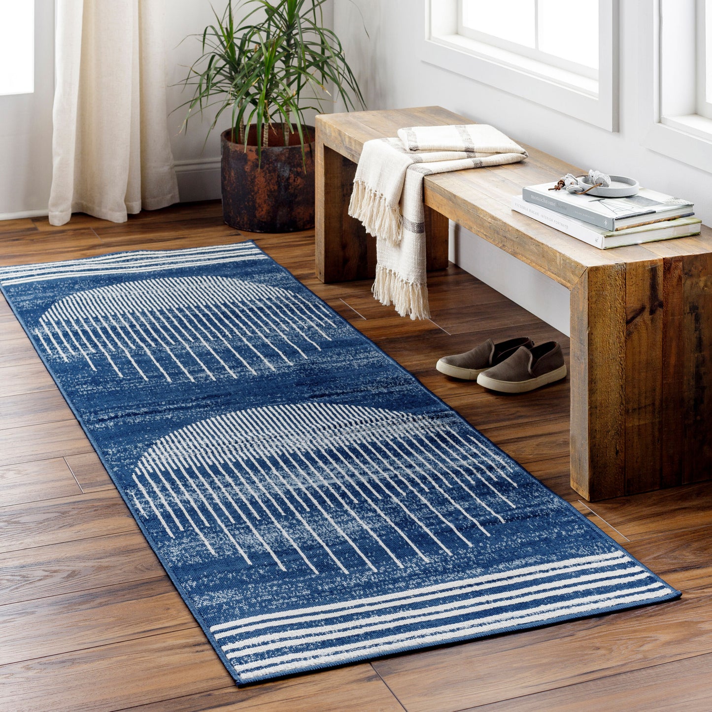 Floransa FSA-2371 7ft Runner Machine Woven Runner Rug