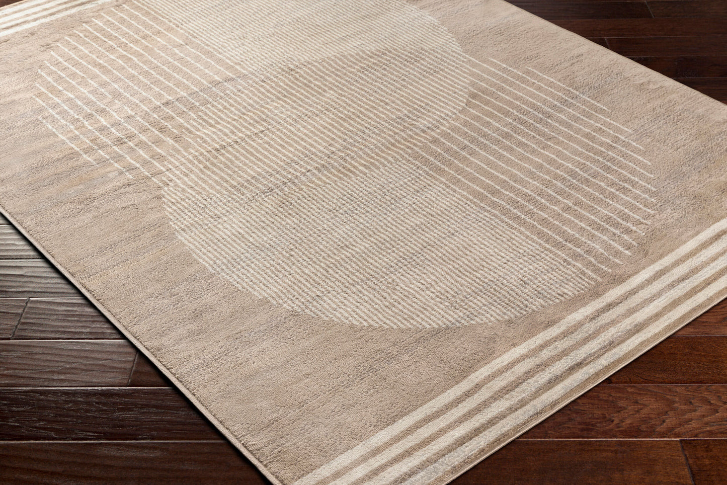 Floransa FSA-2374 8ft Round Machine Woven Area Rug