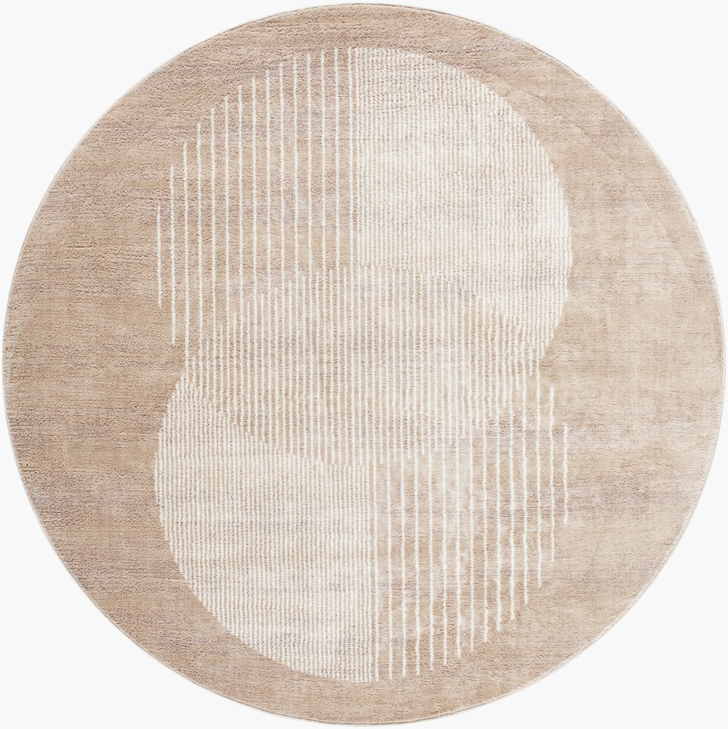 Floransa FSA-2374 8ft Round Machine Woven Area Rug