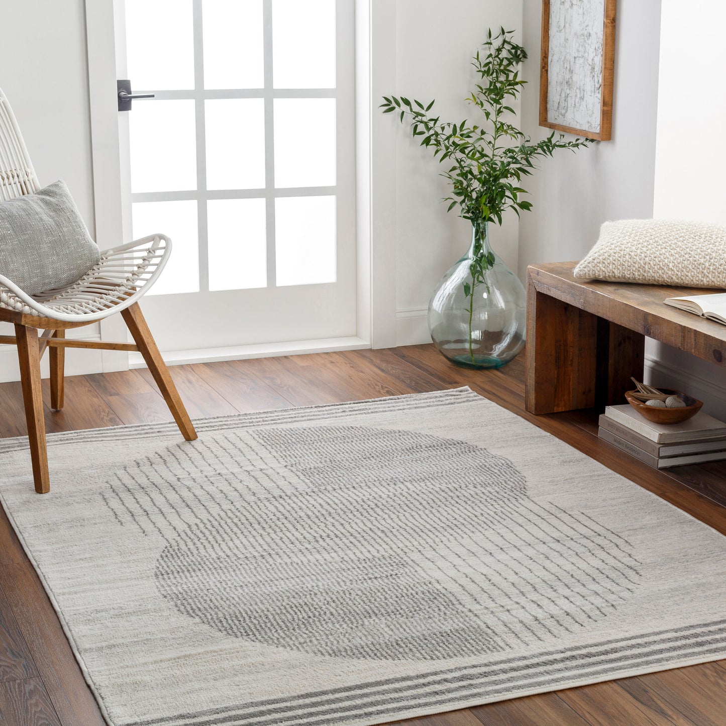 Floransa FSA-2378 8ft Square Machine Woven Area Rug