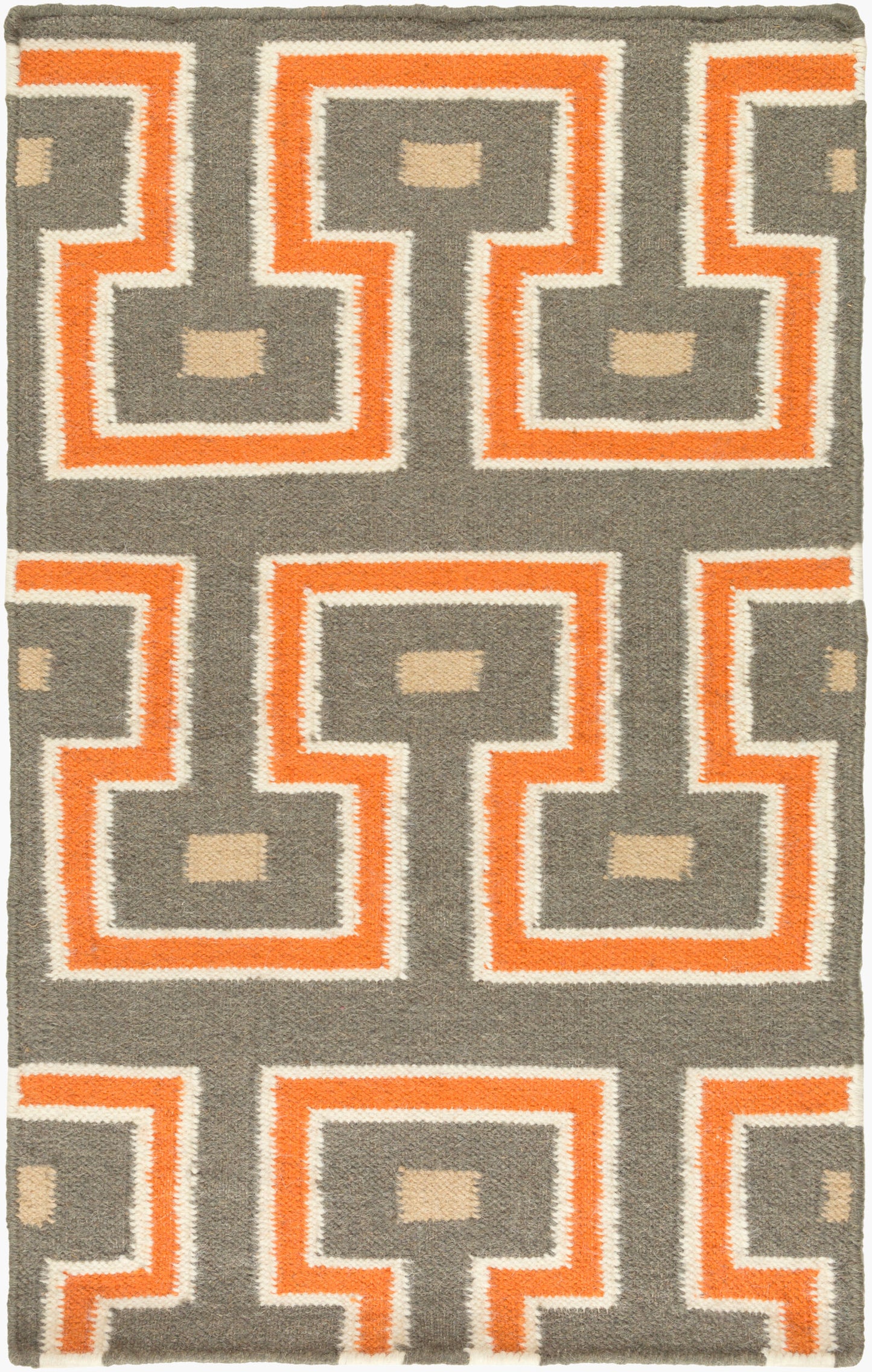 Alfombra decorativa de lana hecha a mano Frontier FT-471 de 2' x 3'