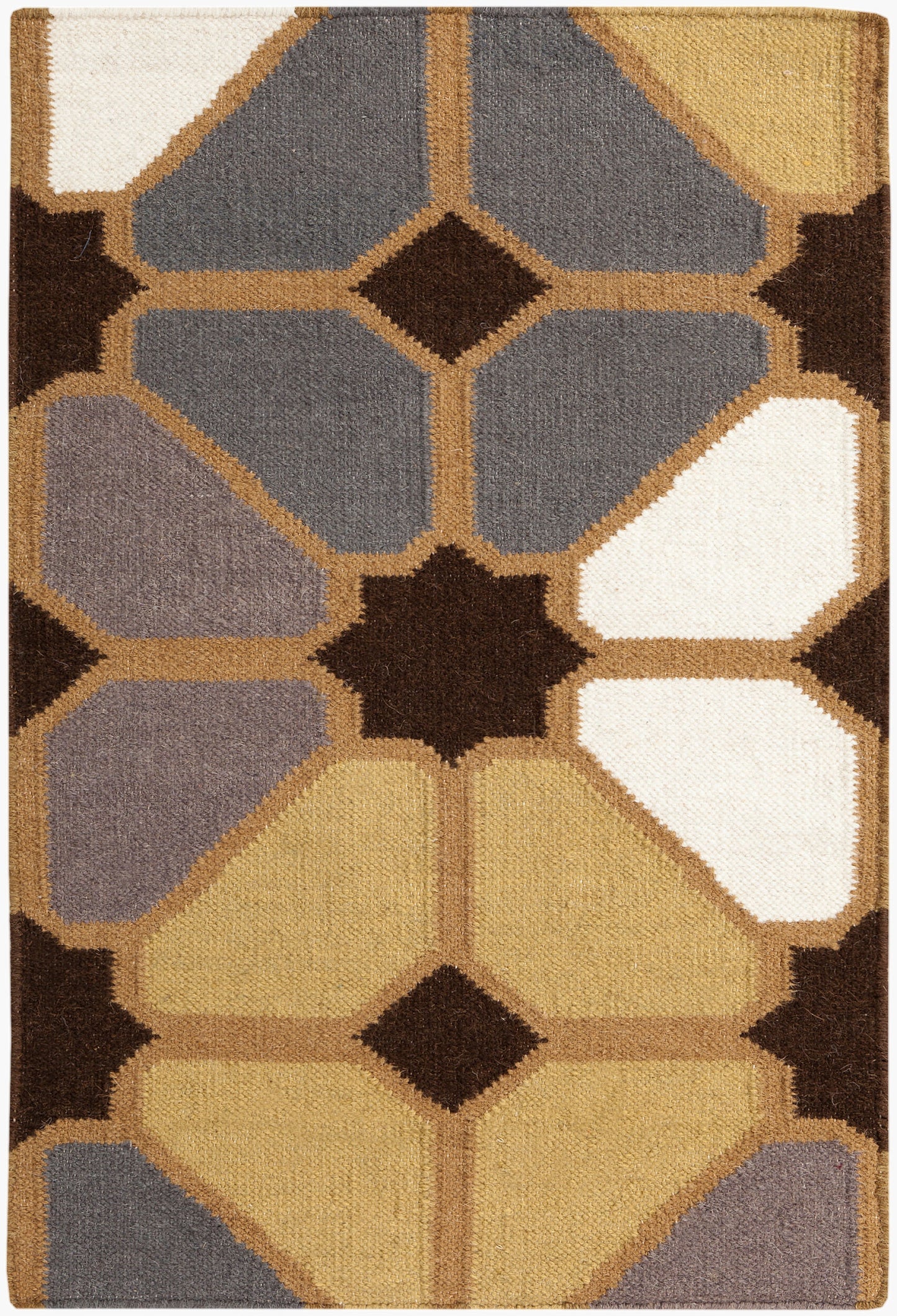 Alfombra decorativa de lana hecha a mano Frontier FT-70 de 2' x 3'