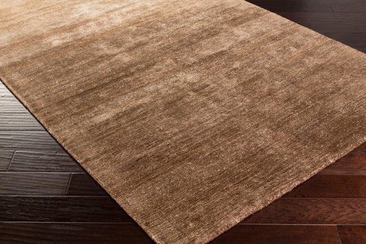 Alfombra decorativa de seda sintética dorada GID-5001 de 2' x 3' hecha a mano