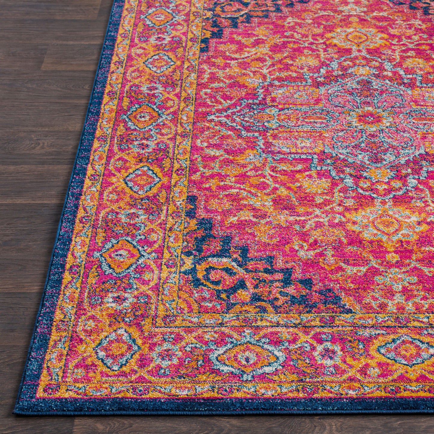 Harput HAP-1009 5ft Round Machine Woven Area Rug