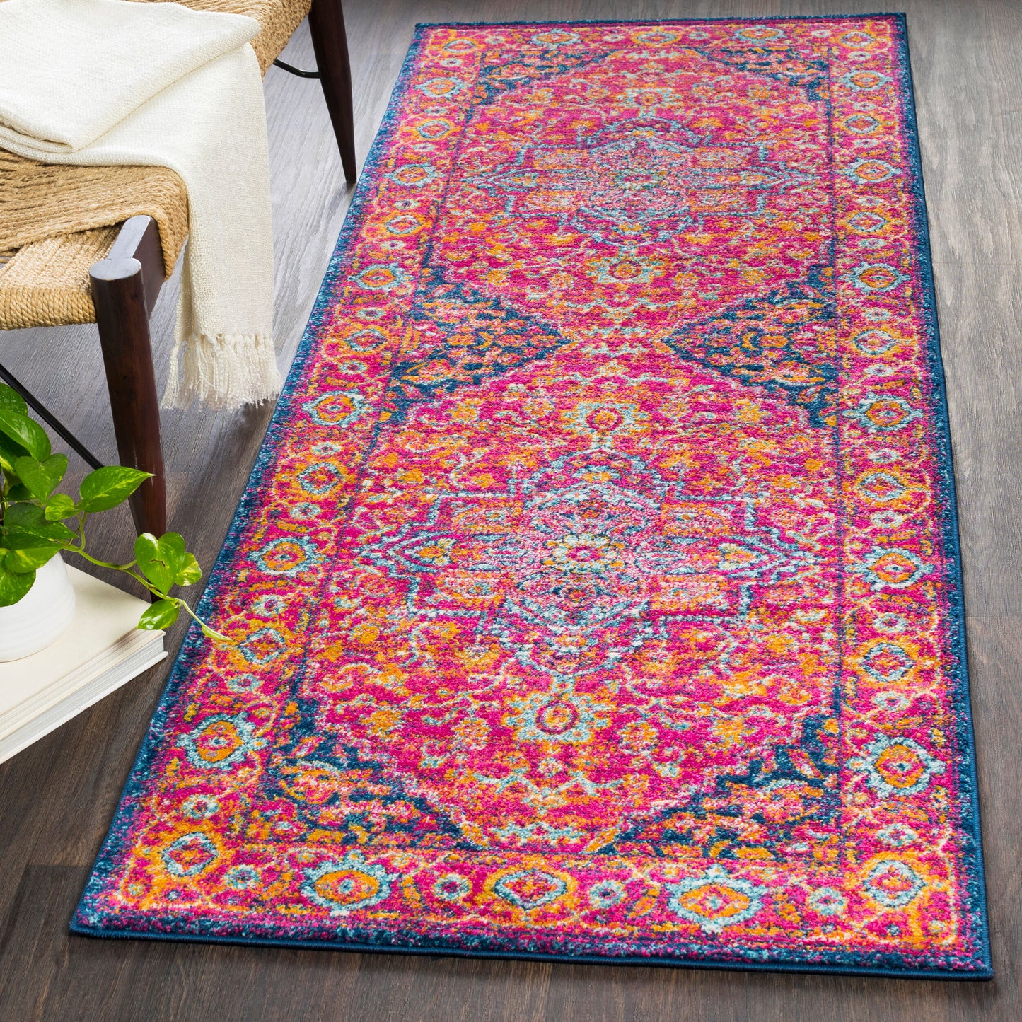 Harput HAP-1009 7ft Runner Machine Woven Runner Rug