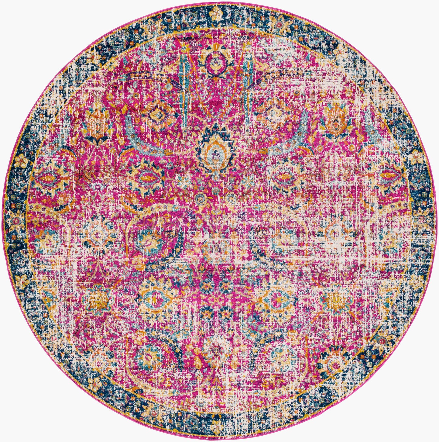 Harput HAP-1013 8ft Round Machine Woven Area Rug