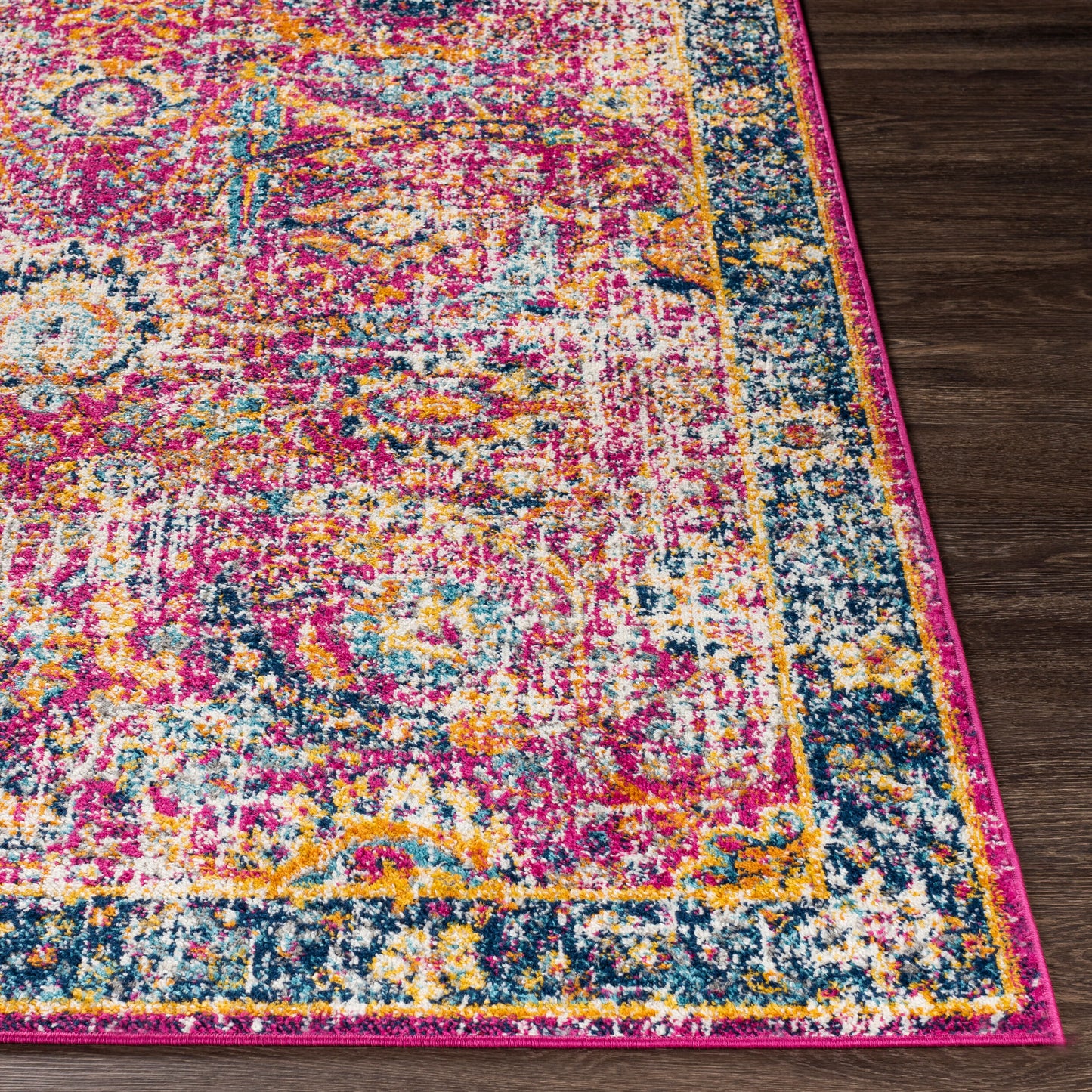 Harput HAP-1013 8ft Round Machine Woven Area Rug