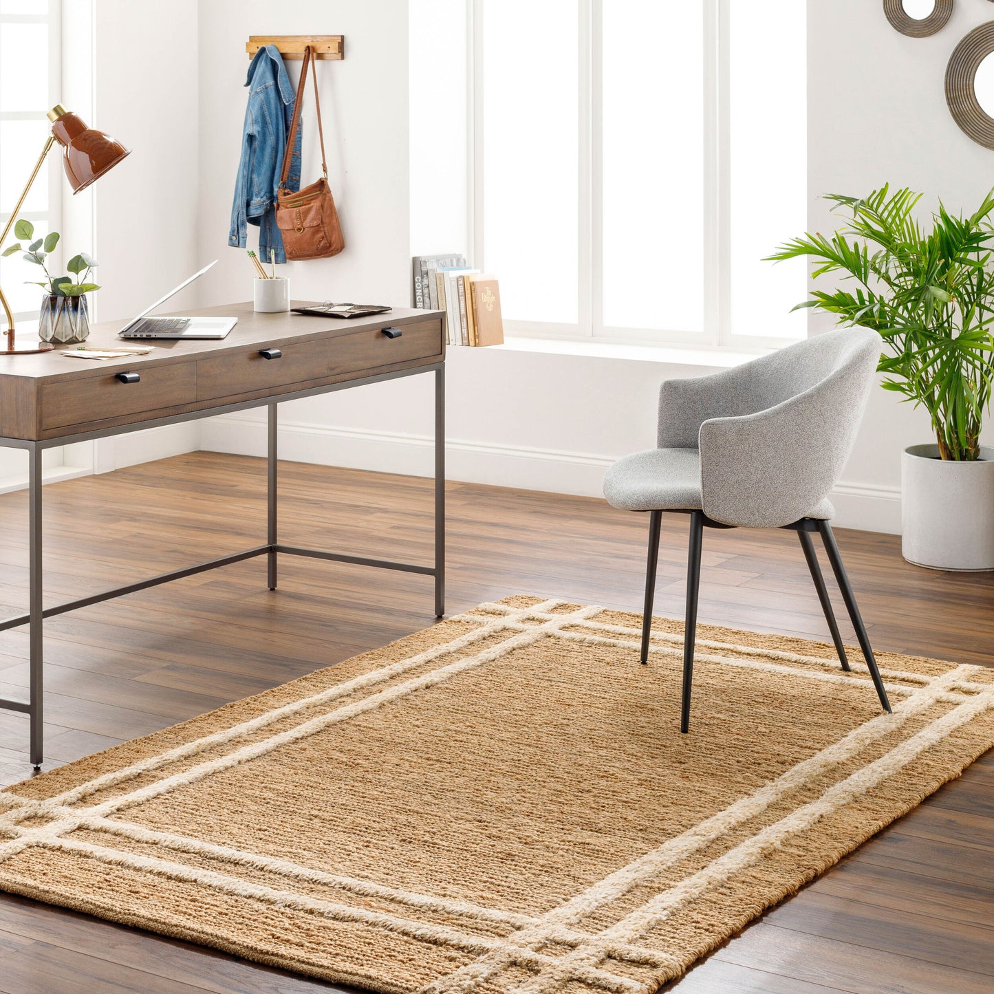 Hadley HDE-2302 2' x 3' Handmade Jute Accent Rug