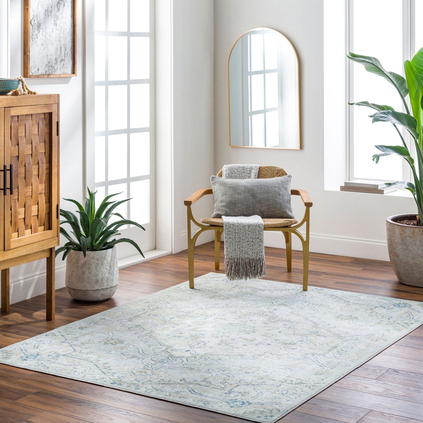 Hera HRH-2310 6' x 9' Machine Woven Washable Area Rug