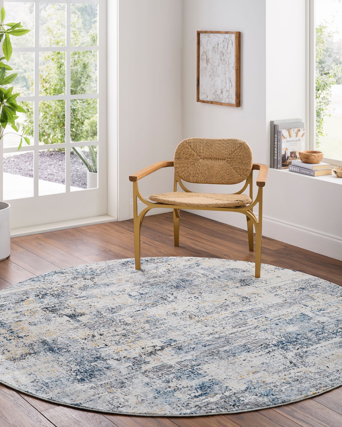 Hassler HSL-2309 6ft Round Machine Woven Area Rug