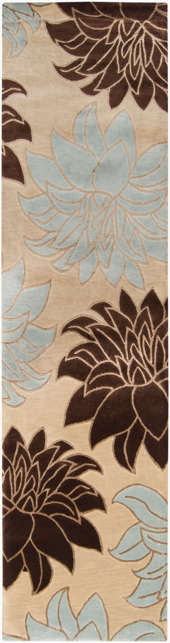 Mugal IN-1227 10ft Runner Handmade Wool Runner Rug