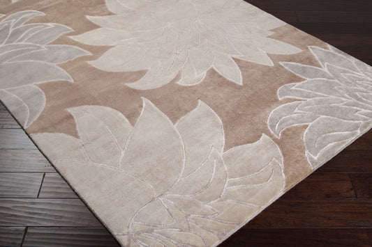 Alfombra decorativa de lana hecha a mano Mugal IN-1229 de 2' x 3'