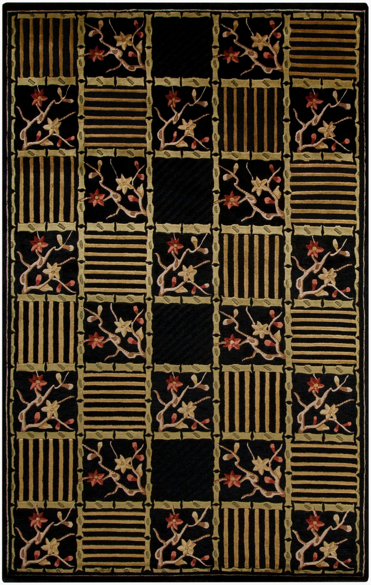 Alfombra de lana hecha a mano Mugal IN-1475 de 1,52 m x 2,44 m