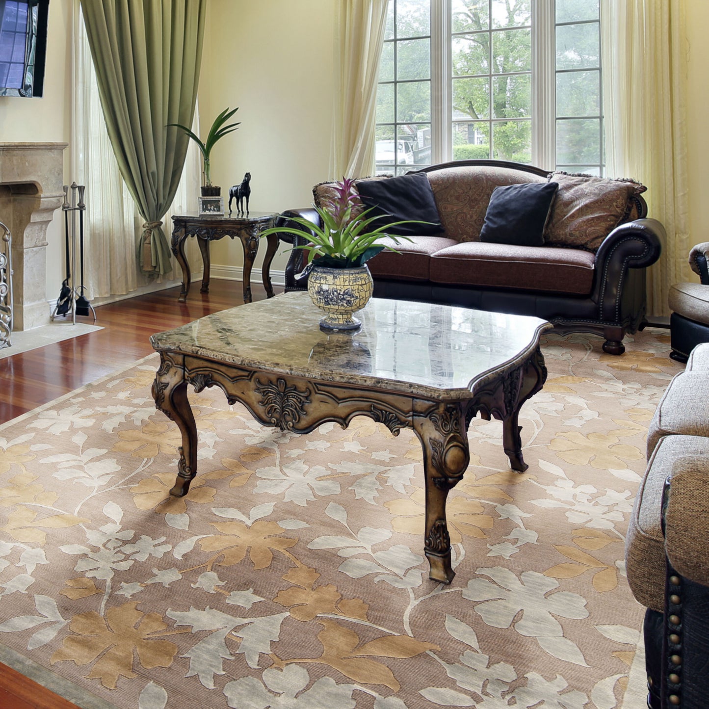 Mugal IN-8089 2' x 3' Handmade Wool Accent Rug